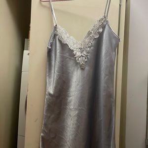 Beautiful silvery blue silk slip